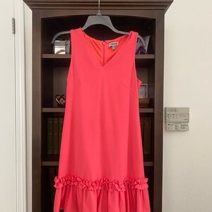 Pink Ruffled High Low Sundress V-Neck